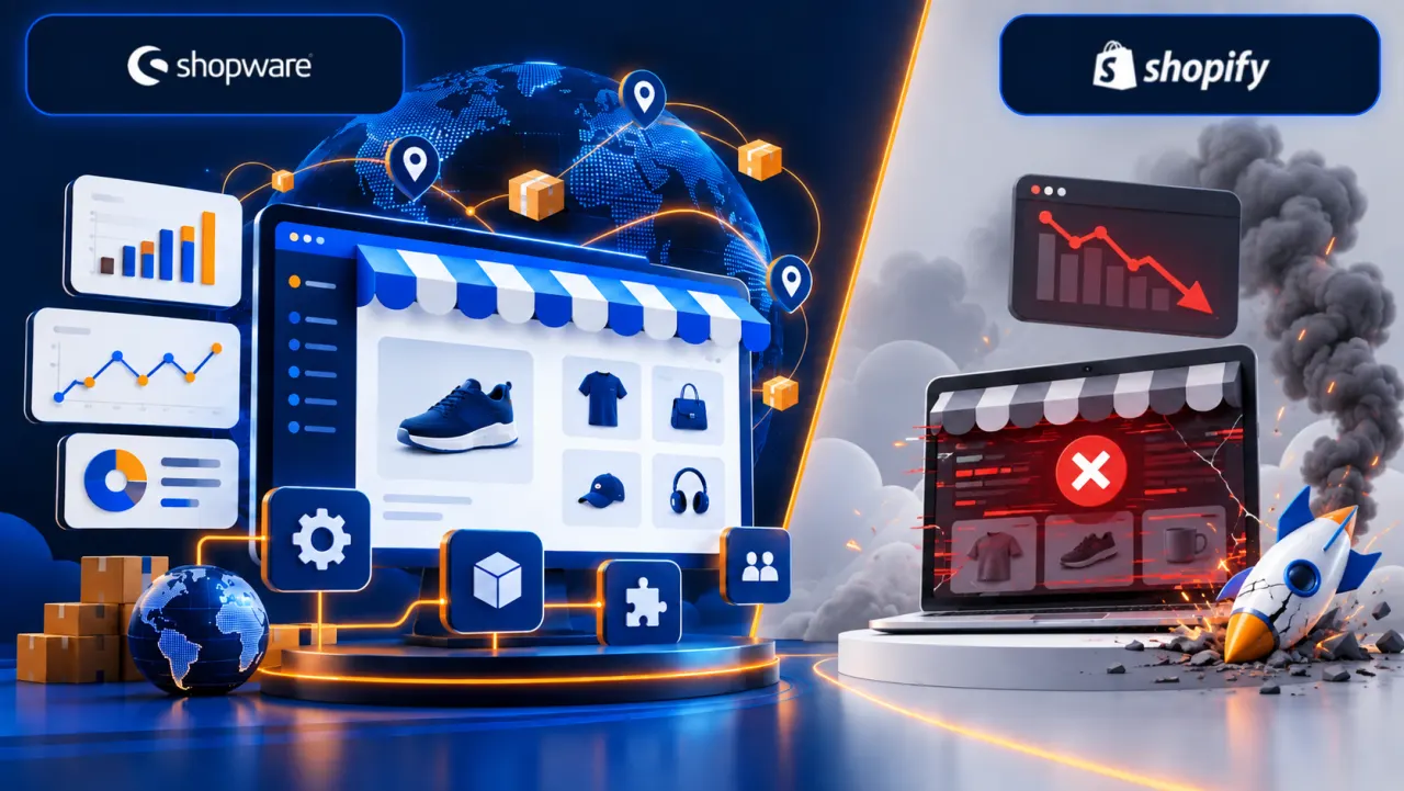 Shopware gegen Shopify Grafik